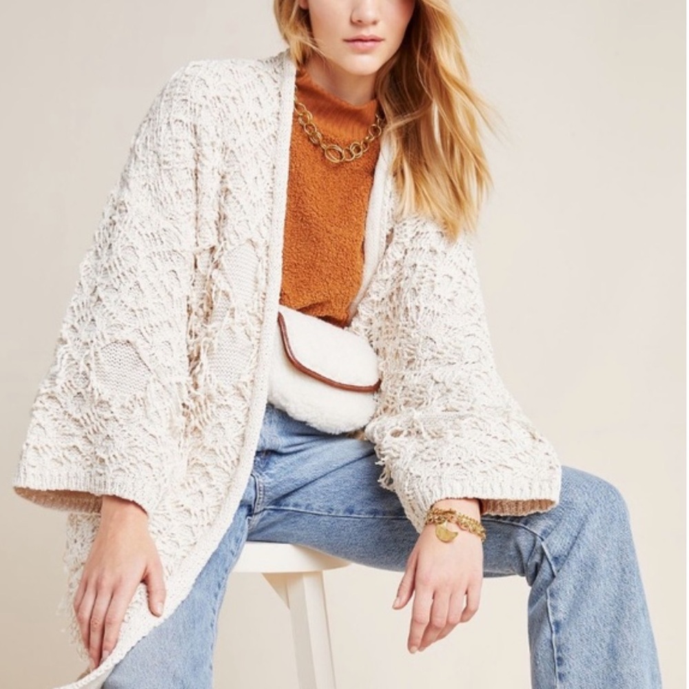 Anthropologie | Akemi + Kin Textured Tassel Oversized Cardigan